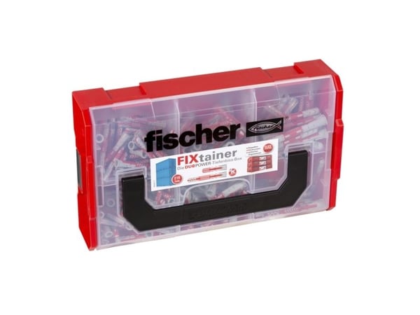 Fischer FIXtainer - DUOPOWER, Expansionsankare, Betong, Metall, Plast, Grå, 210 styck, Låda