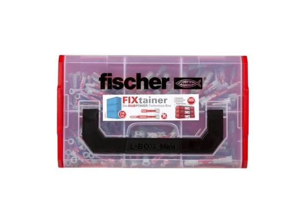 Fischer FIXtainer - DUOPOWER, Ekspansjonsanker, Betong, Metall, Plastikk, Grå, 210 stykker, Boks