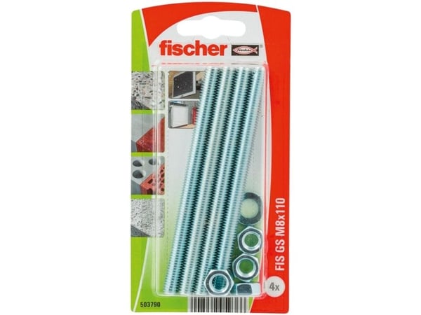 Fischer 503790, Bolts & nuts, Betong, Generell nytte, M8, Blister, 4 stykker