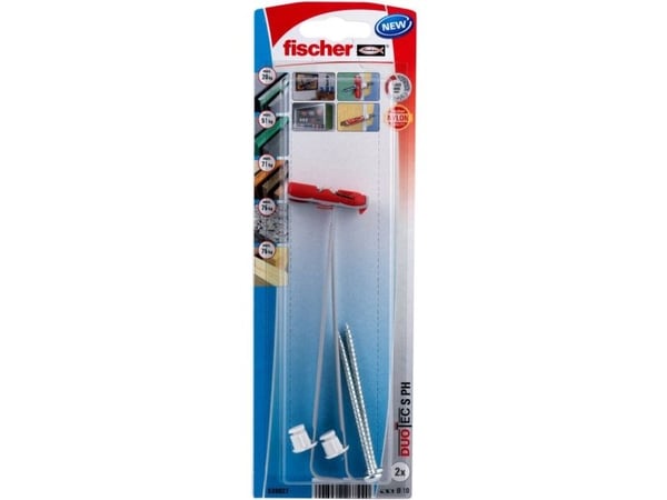 Fischer 539027, Skrue- og veggpluggsett, Gipsfiberplate, Gipsplater, 50 mm, 1 cm, 6,5 cm, 5 mm