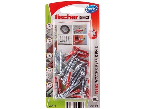 Fischer DuoPower 5 x 25 S PH K NV Rawlplug 25 mm 535478 1 sarja