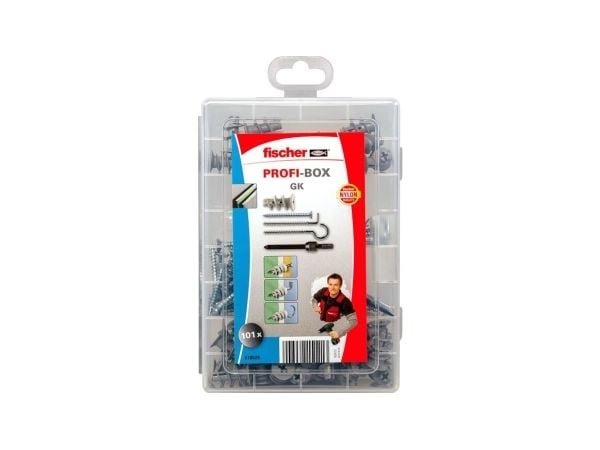 Fischer 518528, Skrue- og veggpluggsett, Gipsplater, Nylon, 50 stykker, Boks, 50 Plasterboard fixings GK