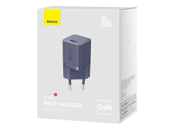 Baseus GaN5 30W Mini, Sisätila, AC, Purppura