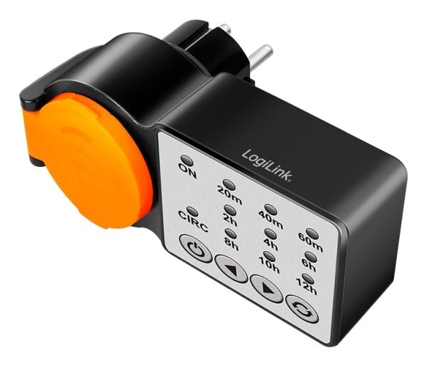 LogiLink ET0015, Daglig/ukentlig, Sort, Oransje, Digitalt, Knapper, Polykarbonat (PC), IP44