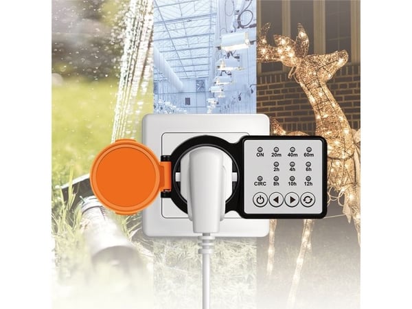 LogiLink ET0015, Daglig/ukentlig, Sort, Oransje, Digitalt, Knapper, Polykarbonat (PC), IP44
