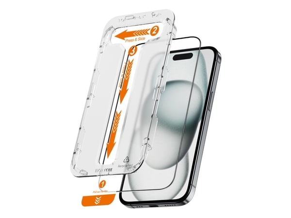 Crong EasyShield, Apple, iPhone 15 Plus, Ripebestandig, Gjennomsiktig, 2 stykker