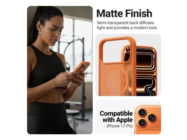 Crong CRGHMMIP1763PORG, Etui, Apple, iPhone 17 Pro, Oransje, Translucent