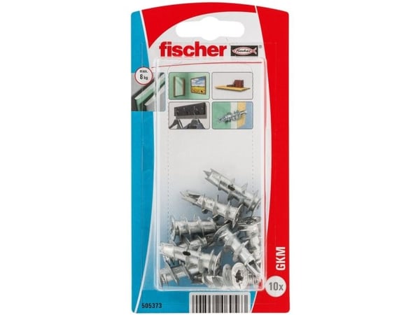 Fischer 505373, Kit med skruvkrok och väggplugg, Gipsskiva, 31 mm, 4 mm, 5 mm, 10 styck