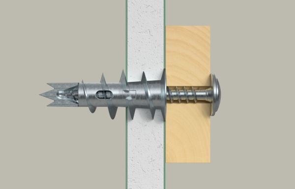 Fischer 505373, Skruekrok og veggpluggsett, Gipsfiberplate, 31 mm, 4 mm, 5 mm, 10 stykker