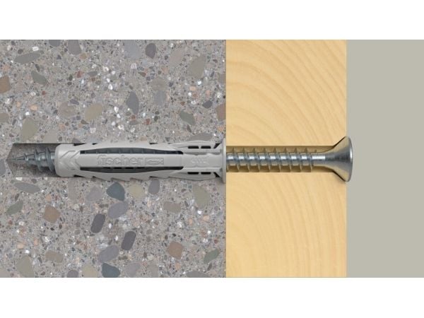 Fischer 567820, Ekspansjonsanker, Lettbetong, Murstein, Betong, Gipsblokk, Murverk, Nylon, Grå, Tyskland, 4 mm