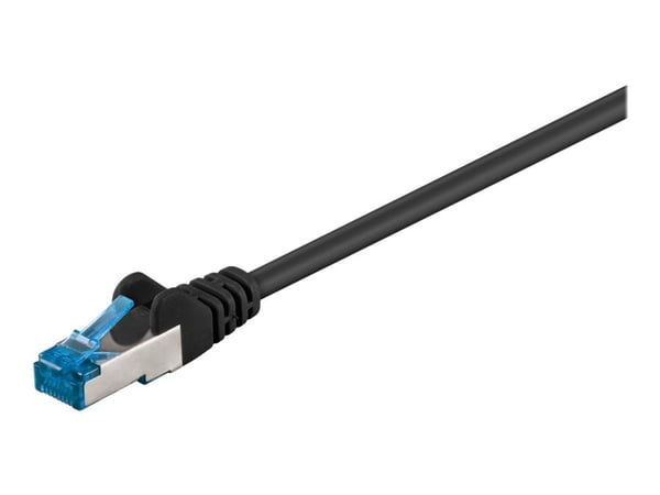goobay - Patch-kabel - RJ-45 (hane) till RJ-45 (hane) - SFTP, PiMF - CAT 6a - halogenfri, formpressad, rund, hakfri - svart goobay - Patch-kabel - RJ-45 (hane) till RJ-45 (hane) - SFTP, PiMF - CAT 6a - halogenfri, formpressad, rund, hakfri - svart