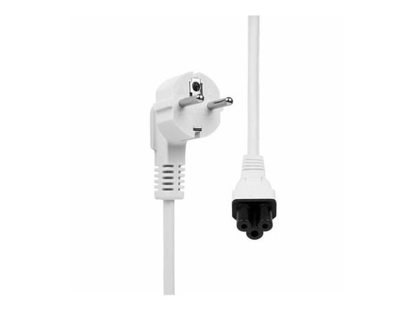 MicroConnect - Strömkabel - IEC 60320 C5 till Typ F/E (hane) vinklad - 250 V - 2.5 A - 3 m - vit
