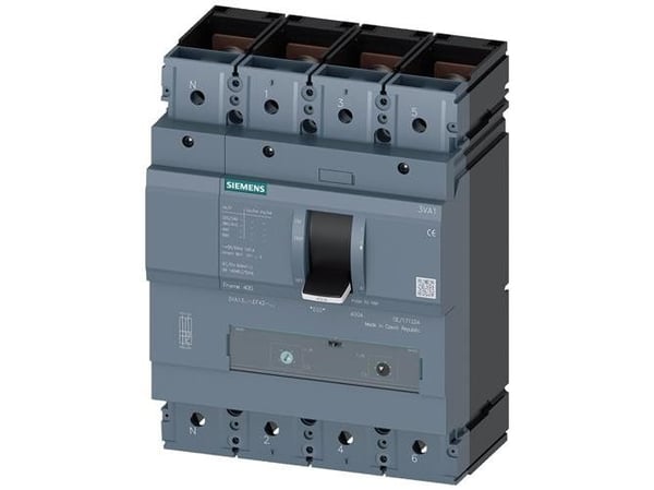 Siemens 3VA1340-4EF42-0AA0 katkaisija, 1 kpl. Säätöalue (virta): 280–400 A Kytkentäjännite (maks.): 690 V/AC, 600 V/DC (L x K x S) 184 x 248 x 110 ...