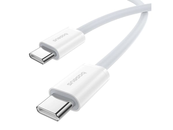 Baseus Superior, 2 m, USB C, USB C, 480 Gbit/s, Valkoinen