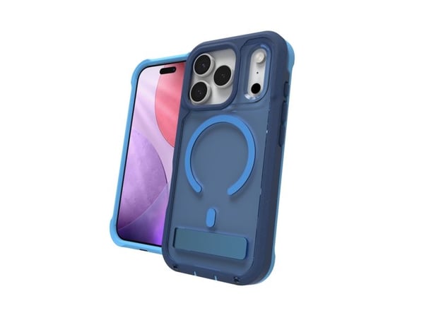 ZAGG Rainier Snap - Baksidedeksel for mobiltelefon - robust - stativ + kamerakontrollknapp - MagSafe-samsvar - grafen - kobaltblå horisont - for Ap...