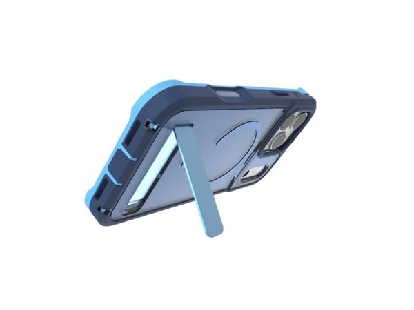 ZAGG Rainier Snap - Baksidedeksel for mobiltelefon - robust - stativ + kamerakontrollknapp - MagSafe-samsvar - grafen - kobaltblå horisont - for Ap...