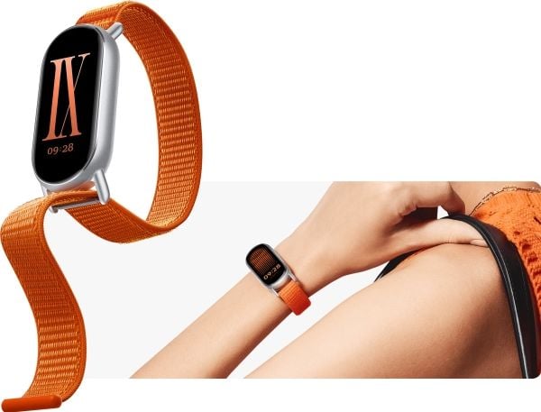 Xiaomi - Klokkestropp for aktivitetssporer - flettet - fits wrists 135-215 mm - oransje soloppgang - for Xiaomi Smart Band 8, Smart Band 9