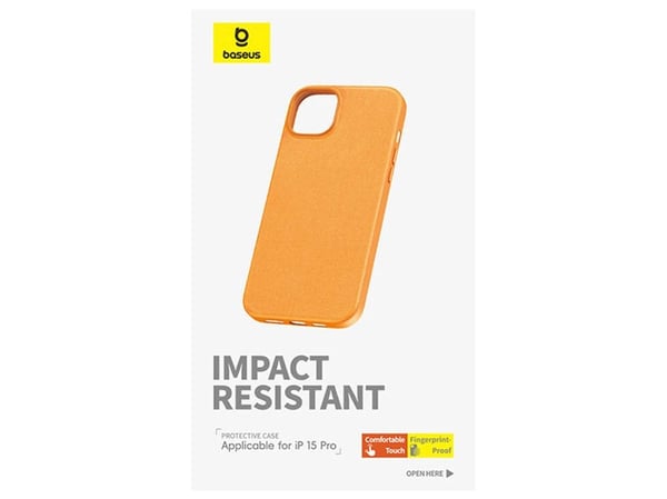Telefontelefon iPhone15 ProMax Baseus Fauxther Series (Pomarańczowy)