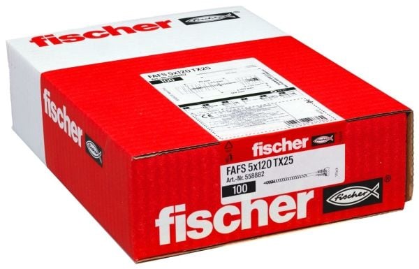 Fischer 558882, Skru, Metall, Tre, Delgjenge, Forsenket hode, Torx