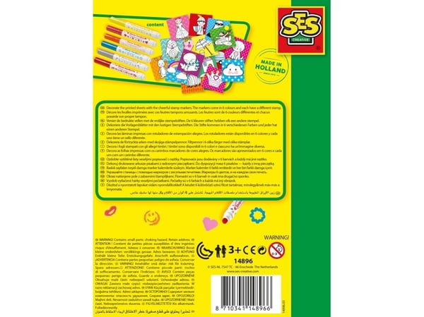 SES Creative 14896, Blå, Grå, Orange, Rosa, Röd, Gul, Rund, Formad spets, 3 År, 6 År, Barn