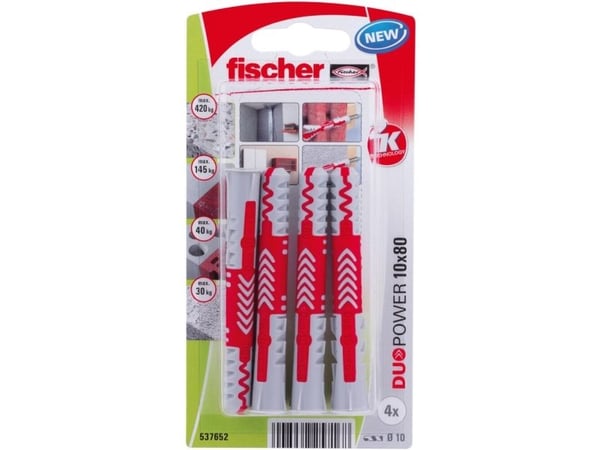 Fischer 537652, Kiinnitystulppa, Tiili, Betoni, 80 mm, 1 cm, 9 cm, 6 mm