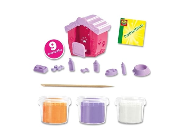 SES Creative Dough - Puppy''s, Modelleringsleire, Flerfarget, Barn, Plastbøtte, Gutt/Jente, 3 farger