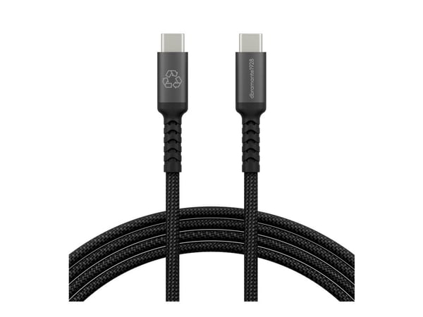 dbramante1928 re-charge it - USB-kabel - USB-C (hann) til USB-C (hann) - 2 m - braided, opp til 100W ladekraft - svart