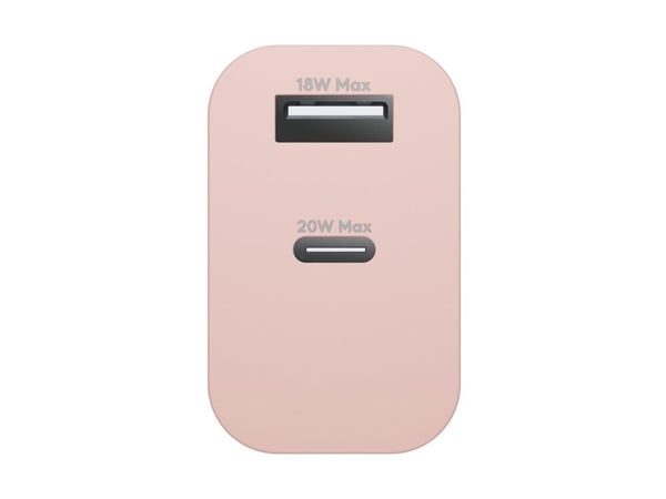 DBRAMANTE WALL CHARGER USB-C 20W+USB A 18W PNK
