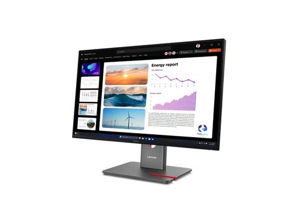 Lenovo ThinkVision P24Q-40 - LED-skjerm - 24" (23.8" synlig) - 2560 x 1440 QHD @ 120 Hz - IPS - 300 cd/m² - 1500:1 - HDR10 - 4 ms - HDMI, DisplayPo...