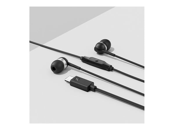 Sennheiser CX 80U - Ørepropper med mikrofon - i øret - kablet - USB-C