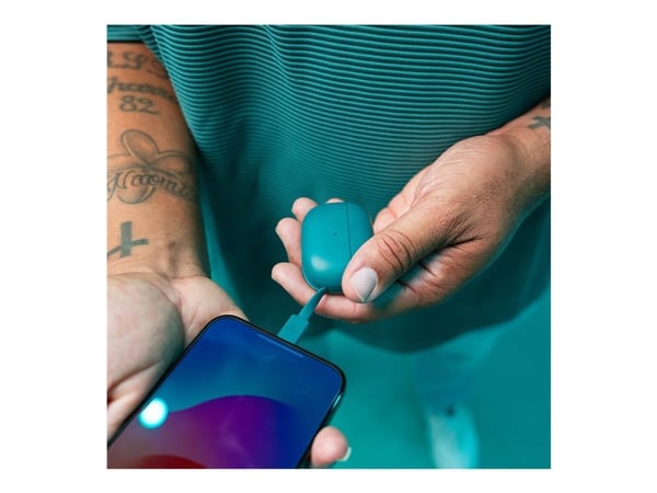 JLab Audio Go POP ANC - True wireless-hodetelefoner med mikrofon - i øret - Bluetooth - aktiv støydemping - sjøgrønn