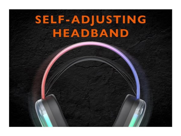 Deltaco gamingheadset RGB-belysning halvtransparent (GAM-186)