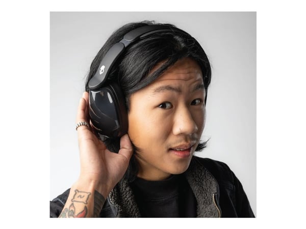 Skullcandy HESH 540 - Hodetelefoner med mikrofon - full størrelse - Bluetooth - trådløs, kablet - aktiv støydemping - 3,5 mm jakk - ekte svart