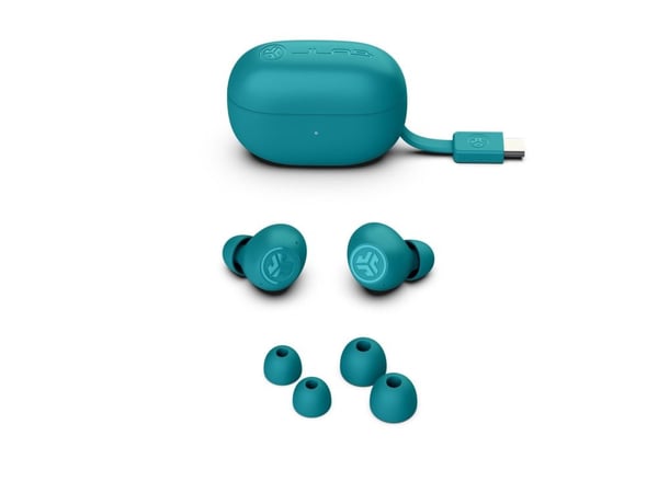 JLab Audio Go POP ANC - True wireless-hodetelefoner med mikrofon - i øret - Bluetooth - aktiv støydemping - sjøgrønn