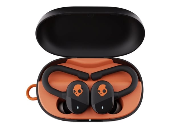 Skullcandy Push Play Active - True wireless-hodetelefoner med mikrofon - i øret - over-øret-montering - Bluetooth - lydisolerende - oransje, svart