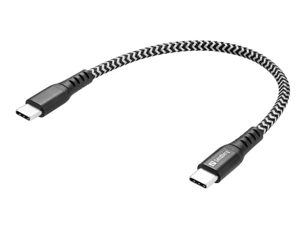 Sandberg Survivor - USB-kabel - 24 pin USB-C (hann) til 24 pin USB-C (hann) - 20 cm