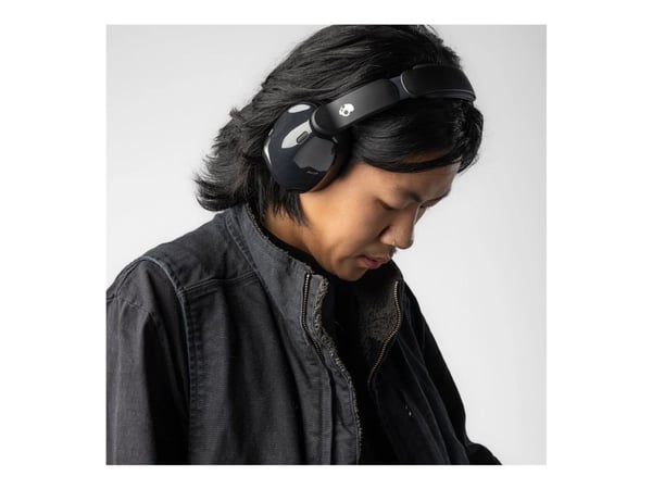 Skullcandy HESH 540 - Hodetelefoner med mikrofon - full størrelse - Bluetooth - trådløs, kablet - aktiv støydemping - 3,5 mm jakk - ekte svart