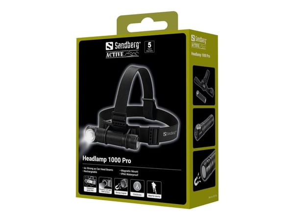 Sandberg Active 1000 Pro - Hodelykt - LED