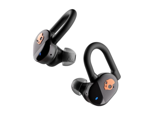 Skullcandy Push Play Active - True wireless-hodetelefoner med mikrofon - i øret - over-øret-montering - Bluetooth - lydisolerende - oransje, svart