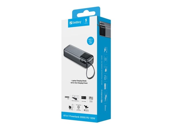 Sandberg All-in1 Powerbank 20000 PD130W