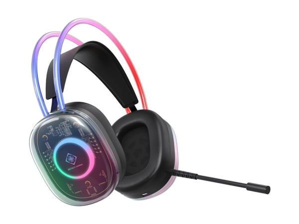 Deltaco gamingheadset RGB-belysning halvtransparent (GAM-186)