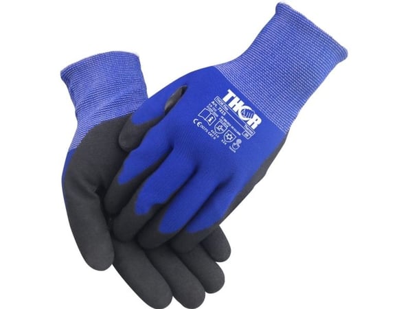 Nitrilhansker finger-dyppet, THOR Flex Thermo, 11 blå - (12 stk.)