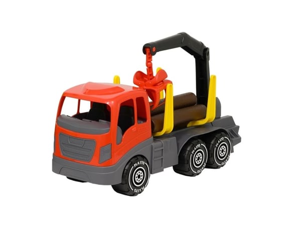 Timmerbil med kran-gripklo &amp; timmer, 45 cm i laatikko