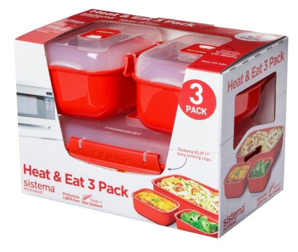 Sistema - Heat and Eat 3-pak mikrobølgebokser