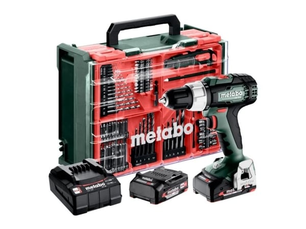 Metabo SB 18 L Set, Boremaskin med pistolgrep, Svart, Rød, Sølv, 1,3 cm, 3,6 cm, 1,3 cm, 1,3 cm