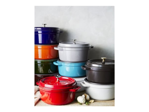 Leivänpaahdin Staub Round Cocotte, 24cm valurauta, kirsikkainen