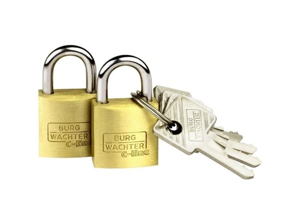 Burg Wächter Duo 222 20 SB hengelås 2-pk, identiske nøkler i messing