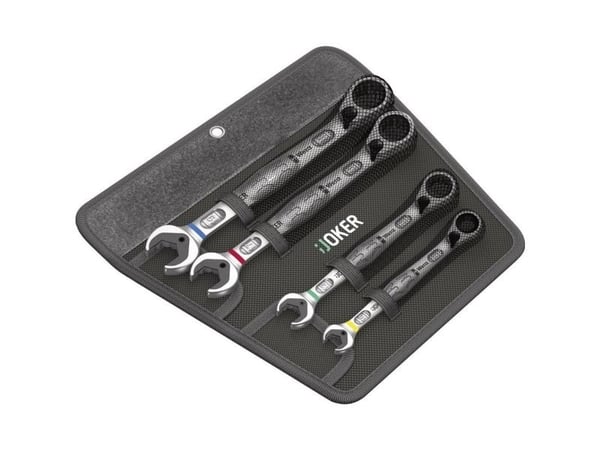 Wera Joker Switch Set, 10,13,17,19 mm, 1/4", Kromfarget, Krom-molybden-stål, Kromfarget, Blank