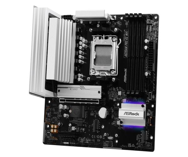 ASRock A620AM PRO RS WIFI - Hovedkort - micro ATX - Socket AM5 - AMD A620A Chipset - USB 3.2 Gen 1, USB-C 3.2 Gen 1 - 2.5 Gigabit LAN, Wi-Fi 6E, Bl...