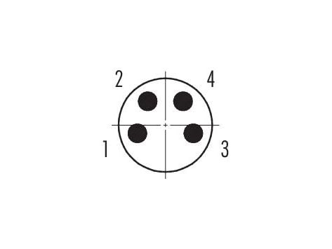 Binder 99-3383-110-04 Sensor, ställdonskontakt, M8 Kontaktdon, vinklat Polnummer (RJ): 4 1 st